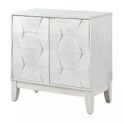 White Geometric Mabel 2-Door Cabinet