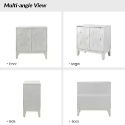 White Geometric Mabel 2-Door Cabinet