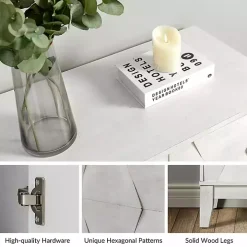 White Geometric Mabel 2-Door Cabinet