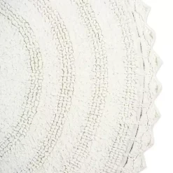 White Large Crochet Round Bath Mat