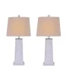 White Louvered Shutter Table Lamps, Set of 2