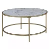 White Marble & Gold Metal Round Coffee Table