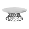 White Marble Round Black Loxley Coffee Table