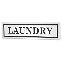 White Metal Laundry Wall Sign