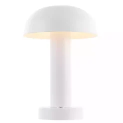 White Metal LED Cordless Touch Lamp, 10 in.