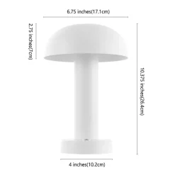 White Metal LED Cordless Touch Lamp, 10 in.