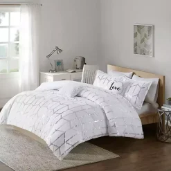 White Metallic 5-pc. California King Comforter Set
