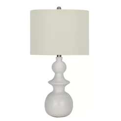 White Modern Spindle Table Lamp