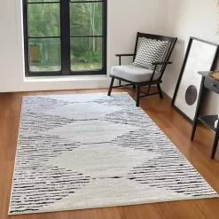 White Moroccan Accent Rug, 2x3