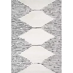 White Moroccan Area Rug, 7x9