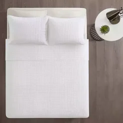 White Nash 3-pc. Reversible Queen Coverlet Set