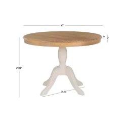 White Natural Top Pedestal Dining Table