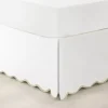 White Neutral Scalloped Coastal King Bed Skirt
