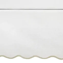 White Neutral Scalloped Coastal King Bed Skirt