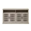 White Oak Glass Door TV Stand, 58 in.