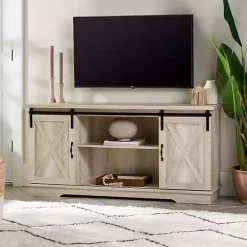 White Oak Sliding Barn Door TV Stand