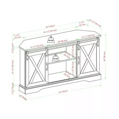 White Oak Sliding Barn Doors Corner TV Stand