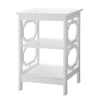 White Octagon 2-Shelf Accent Table