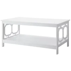 White Octagon Single Shelf Coffee Table