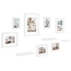 White 10-pc. Gallery Wall Frame and Shelf Set