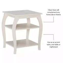 White Prismatic Wood Accent Table