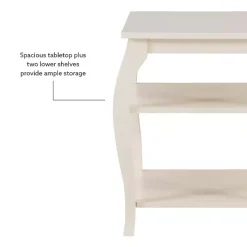 White Prismatic Wood Accent Table