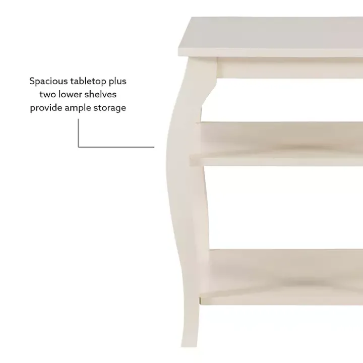 White Prismatic Wood Accent Table