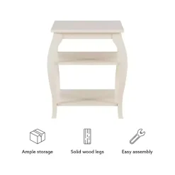White Prismatic Wood Accent Table