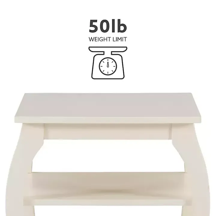 White Prismatic Wood Accent Table