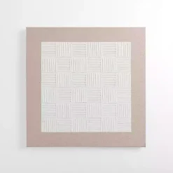 White Raked Checkered Canvas Art Print