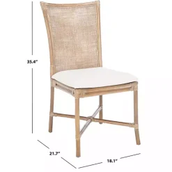 White Rattan Chiara Dining Chairs, Set of 2