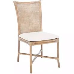 White Rattan Chiara Dining Chairs, Set of 2