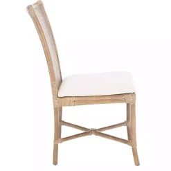 White Rattan Chiara Dining Chairs, Set of 2