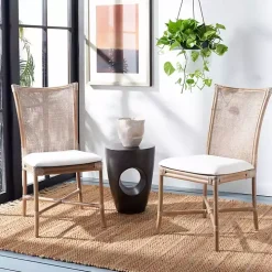 White Rattan Chiara Dining Chairs, Set of 2