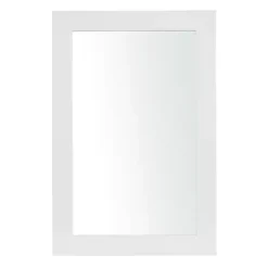 White Rectangular Wood Wall Mirror