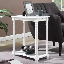 White Regent Wood Accent Table