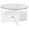 White Round Glass Coffee Table