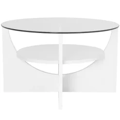 White Round Glass Coffee Table