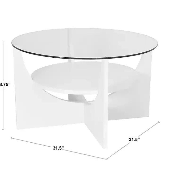 White Round Glass Coffee Table