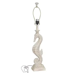 White Seahorse Table Lamps, Set of 2