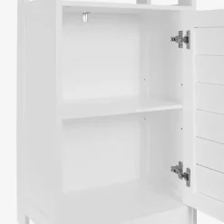 White Shutter Single Door Storage Cabinet