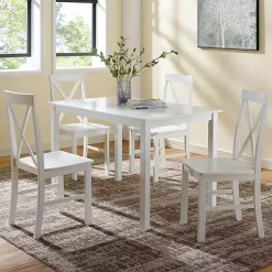 White Solid Wood 5-pc. Dining Set