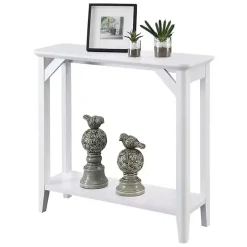 White Tapered Legs Rustic Console Table