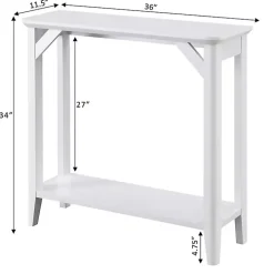 White Tapered Legs Rustic Console Table