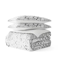 White Trellis Reversible 3-pc. Queen Quilt Set