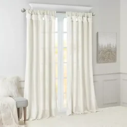 White Twist Top Curtain Panel, 108 in.