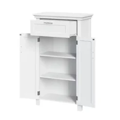 White Two-Door Top Shelf Cabinet