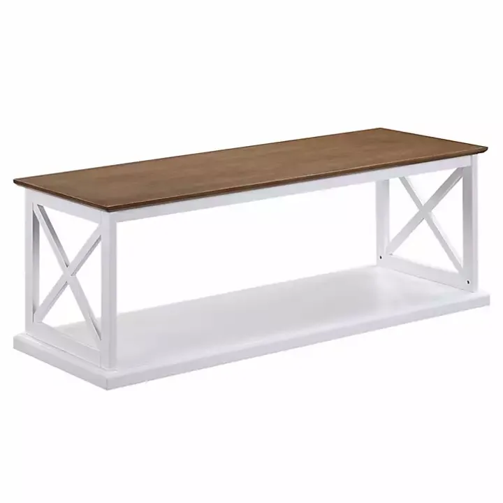 White Two-Tone Double X Sides Coffee Table