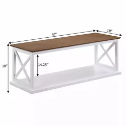 White Two-Tone Double X Sides Coffee Table