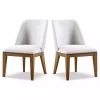 White Upholstered Cassie Dining Chairs, Set of 2